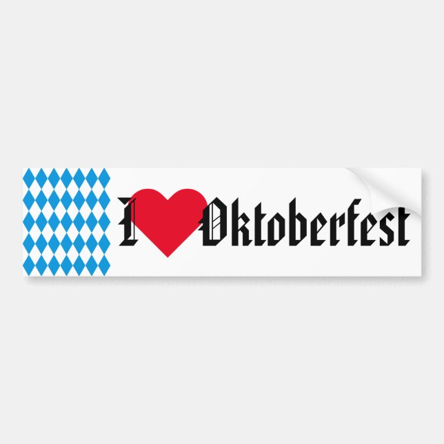 GERMAN STATE OF BAVARIA Flag Colours pattern Bumper Sticker (Front)