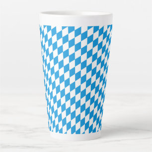 German State Of Bavaria - Flag Colours Pattern Latte Mug