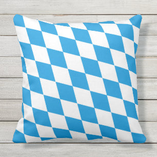 GERMAN STATE OF BAVARIA Flag Colours pattern Throw Pillow