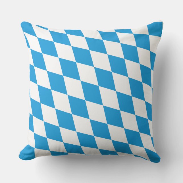 GERMAN STATE OF BAVARIA Flag Colours pattern Throw Pillow (Front)