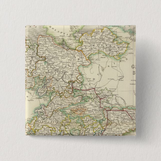German States 2 Inch Square Button (Front)