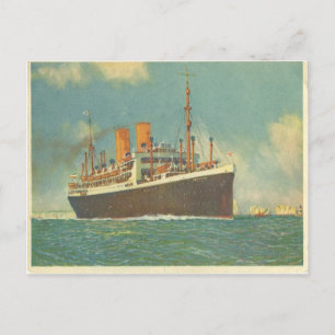 German Steamer Dresden off of England Postcard