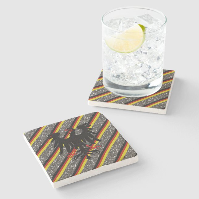 German stripes flag stone coaster (Side)