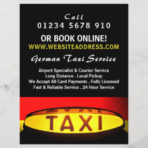 German Taxi Flag with Price List Flyer