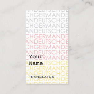 German Translator or Interpreter Business Cards