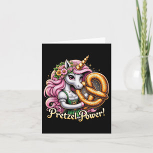 German Unicorn Drindl Pretzel Power Funny Kids Card