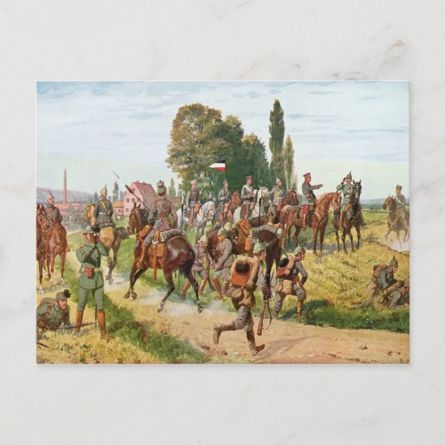 German Uniforms Postcard (Front)