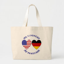 German USA Flag Hearts Country Heritage