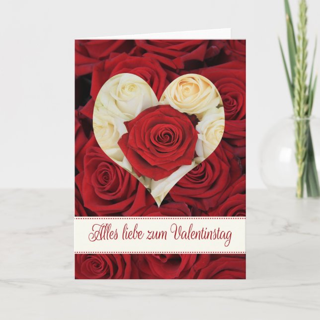 German Valentine's Day Roses Holiday Card (Front)