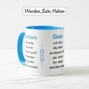 German verbs teach and learn mug