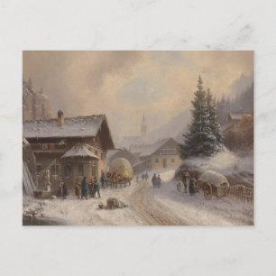 German Village in Winter Postcard