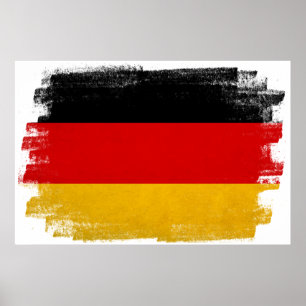 German wax pencil sketched flag poster