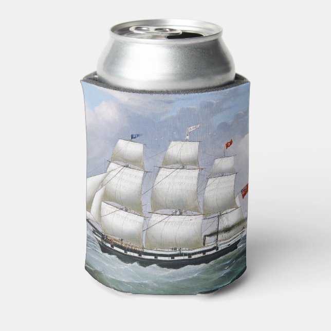 German Whaling Ships Diana & Anne 1800's Can Cooler (Can Back)