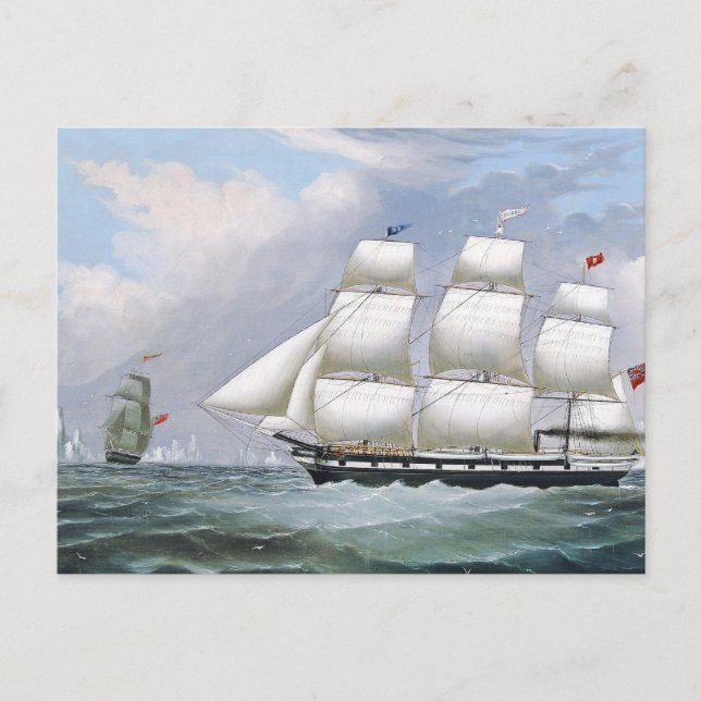 German Whaling Ships Diana & Anne 1800's Postcard (Front)