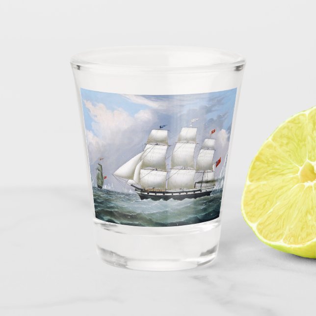 German Whaling Ships Diana & Anne 1800's Shot Glass (Front)