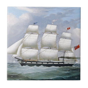 German Whaling Ships Diana & Anne 1800's Tile