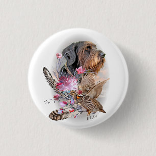 German Wirehaired Pointer    1 Inch Round Button