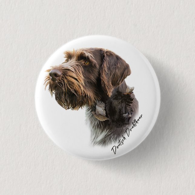 German Wirehaired Pointer     1 Inch Round Button (Front)