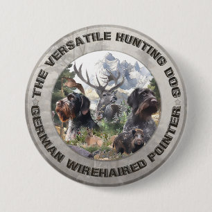 German Wirehaired Pointer   3 Inch Round Button