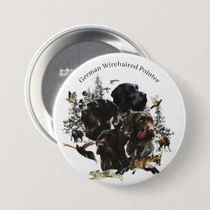 German Wirehaired Pointer 3 Inch Round Button