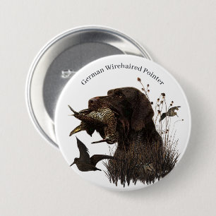 German Wirehaired Pointer 3 Inch Round Button