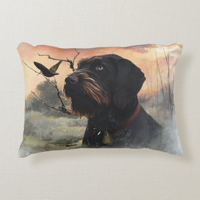 German Wirehaired Pointer Accent Pillow (Front)