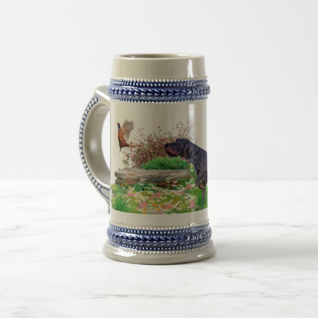 German Wirehaired Pointer Beer Stein (Front Left)