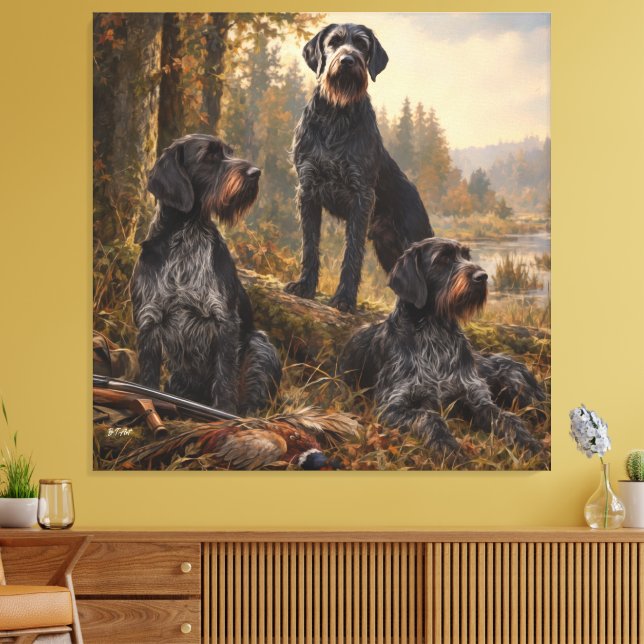 German Wirehaired Pointer Canvas Print (Insitu(LivingRoom))