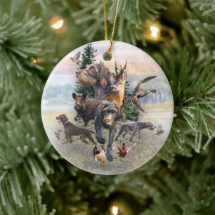 German Wirehaired Pointer Ceramic Ornament
