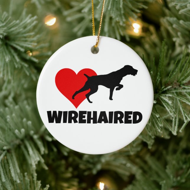 German Wirehaired Pointer Ceramic Ornament (Tree)