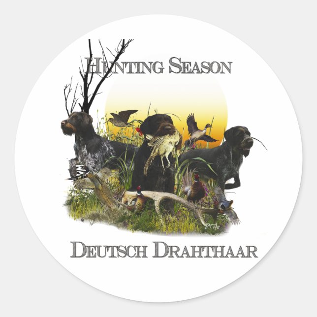  German Wirehaired Pointer     Classic Round Sticker (Front)