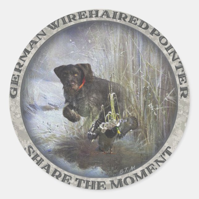  German Wirehaired Pointer Classic Round Sticker (Front)
