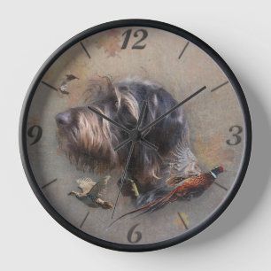 German Wirehaired Pointer Clock
