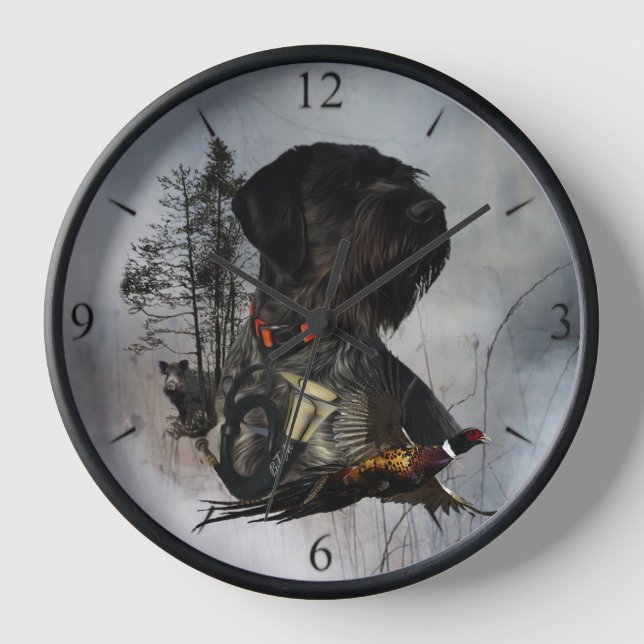  German Wirehaired Pointer     Clock (Front)