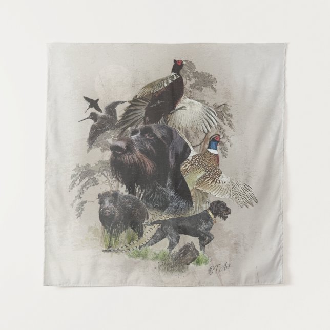 German Wirehaired Pointer  , Continental pointing  Tapestry (Front)