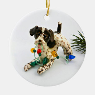 German Wirehaired Pointer Dog Christmas Ornament