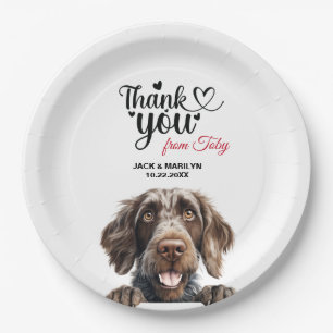German Wirehaired Pointer Dog Wedding Reception Paper Plate