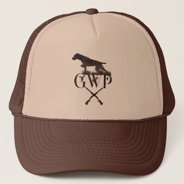 German Wirehaired Pointer   Drawstring Bag Trucker Trucker Hat (Front)
