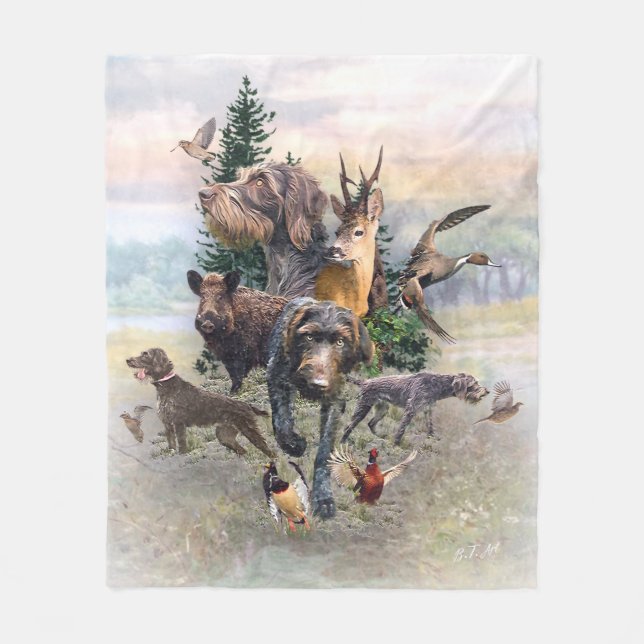 German Wirehaired Pointer   Fleece Blanket (Front)