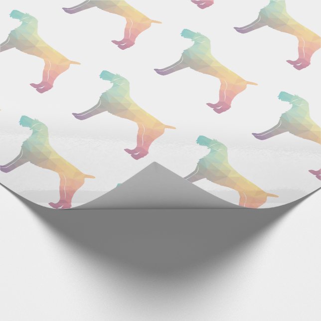 German Wirehaired Pointer Geo Silhouette Pastel Wrapping Paper (Corner)