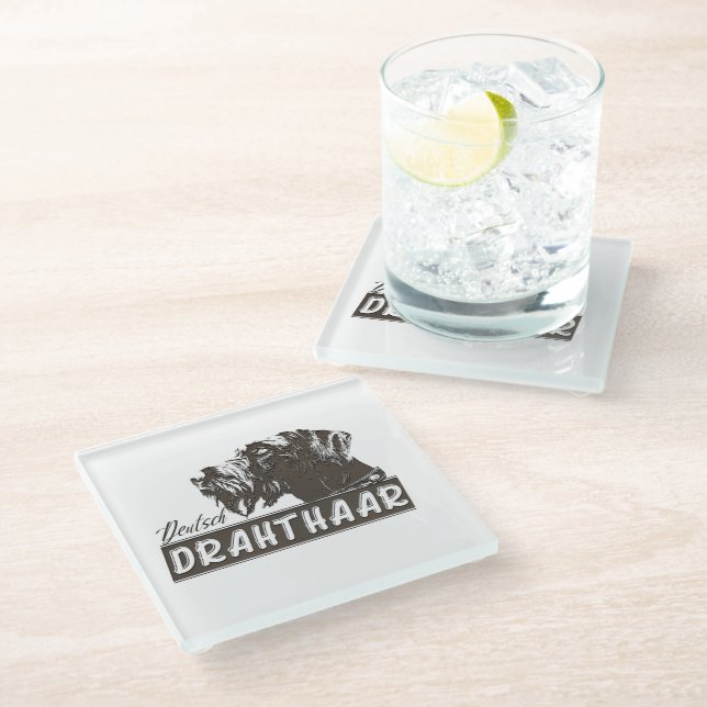 German Wirehaired Pointer Glass Coaster (Angled)