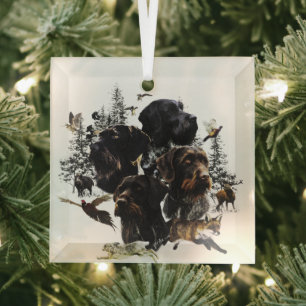 German Wirehaired Pointer Glass Ornament
