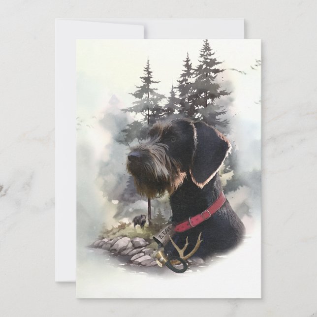 German Wirehaired Pointer, GWP Invitation (Front)