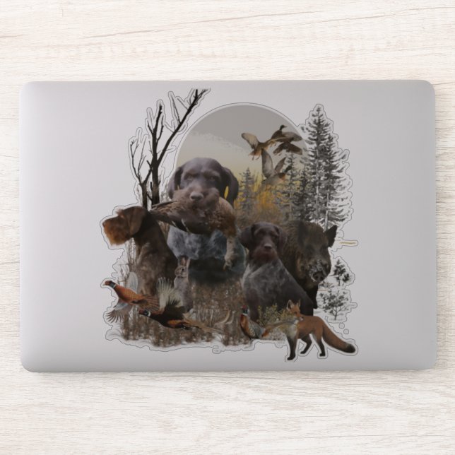 German Wirehaired Pointer (GWP) Sticker (Computer)