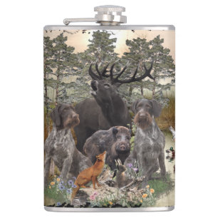  German Wirehaired Pointer Hip Flask