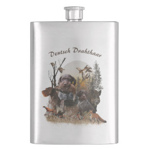  German Wirehaired Pointer Hip Flask
