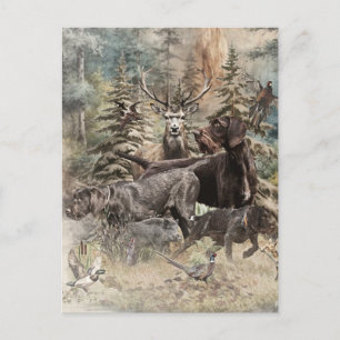 German Wirehaired Pointer Holiday Postcard