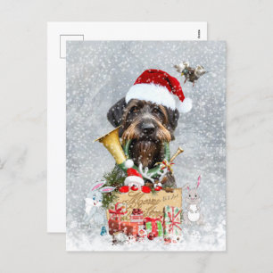 German Wirehaired Pointer Holiday Postcard