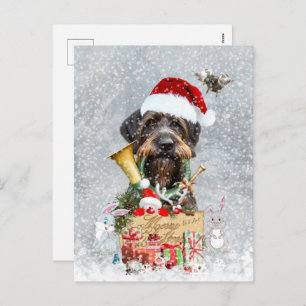 German Wirehaired Pointer Holiday Postcard