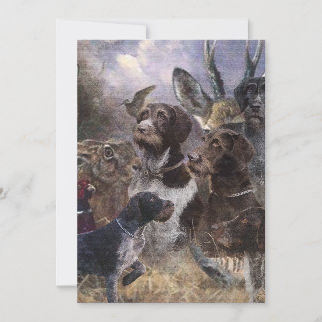  German Wirehaired Pointer Invitation (Front)